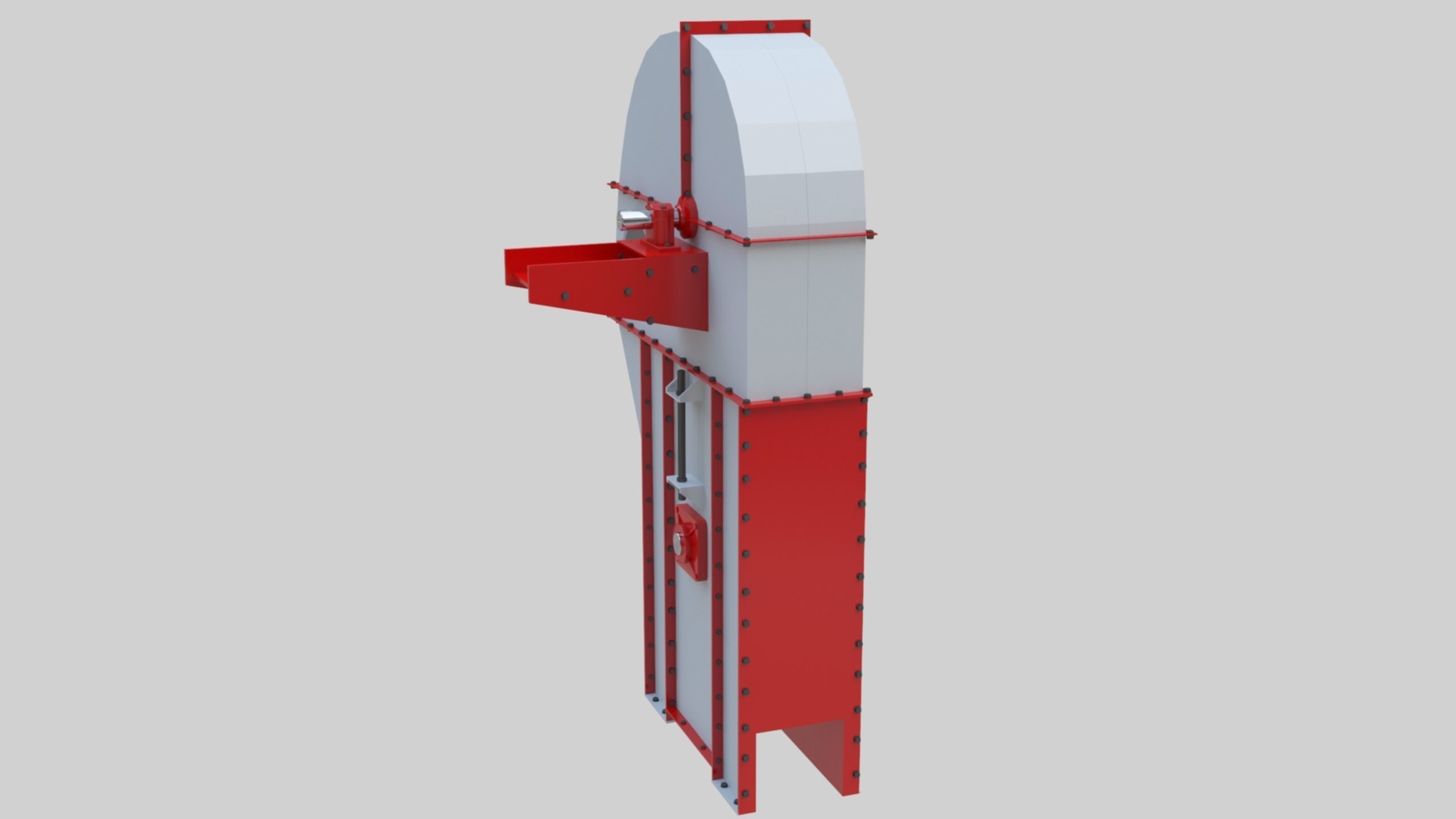 Bucket Elevator - Wheat Grain Flour Milling Machine Low-poly 3D model_2
