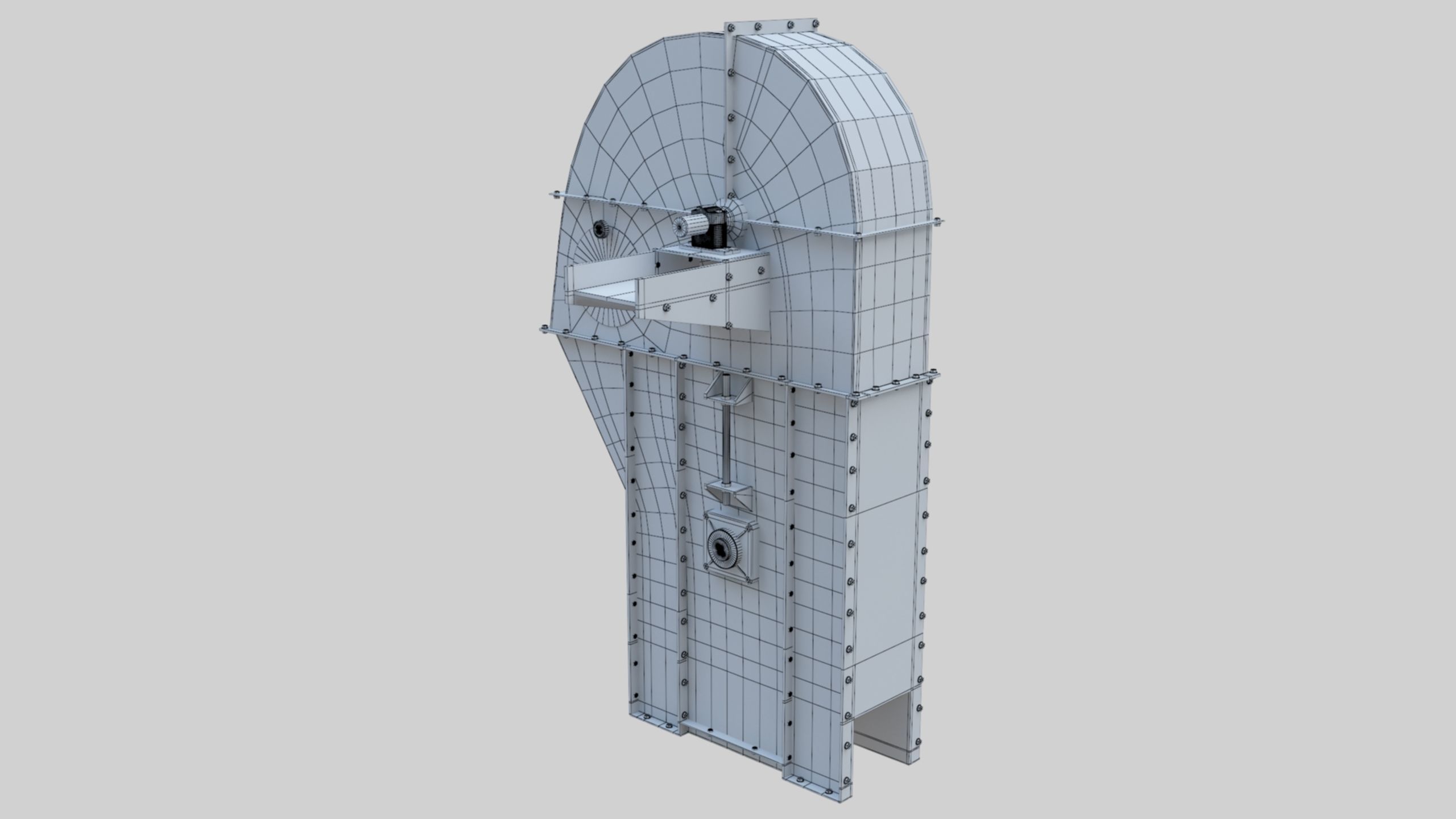 Bucket Elevator - Wheat Grain Flour Milling Machine Low-poly 3D model_42