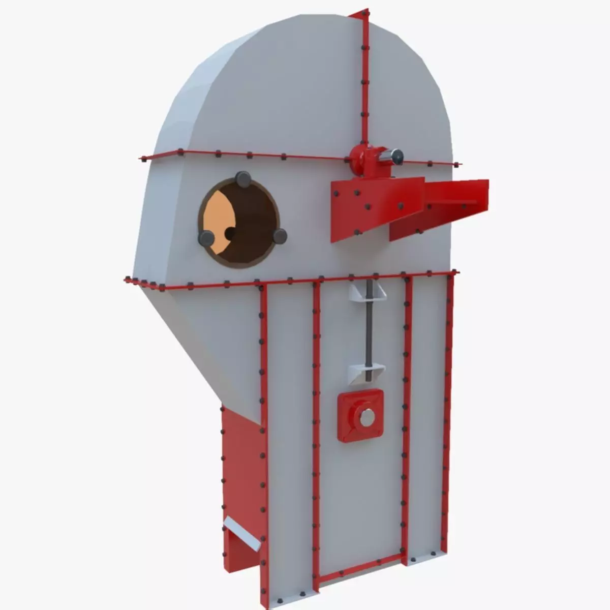 Bucket Elevator - Wheat Grain Flour Milling Machine Low-poly 3D model_0