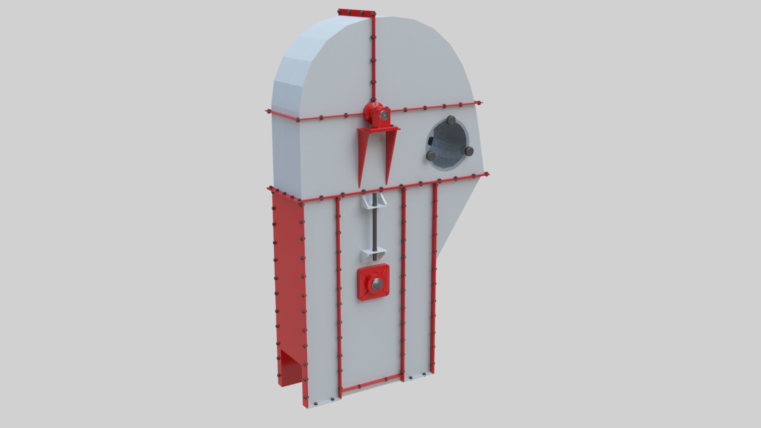 Bucket Elevator - Wheat Grain Flour Milling Machine Low-poly 3D model_4