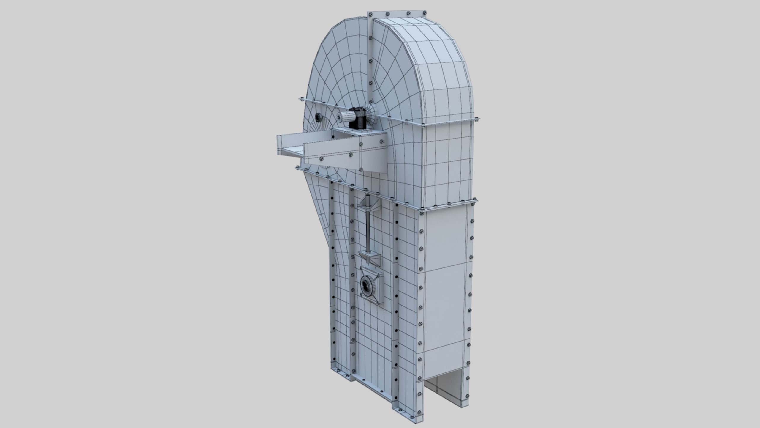 Bucket Elevator - Wheat Grain Flour Milling Machine Low-poly 3D model_41