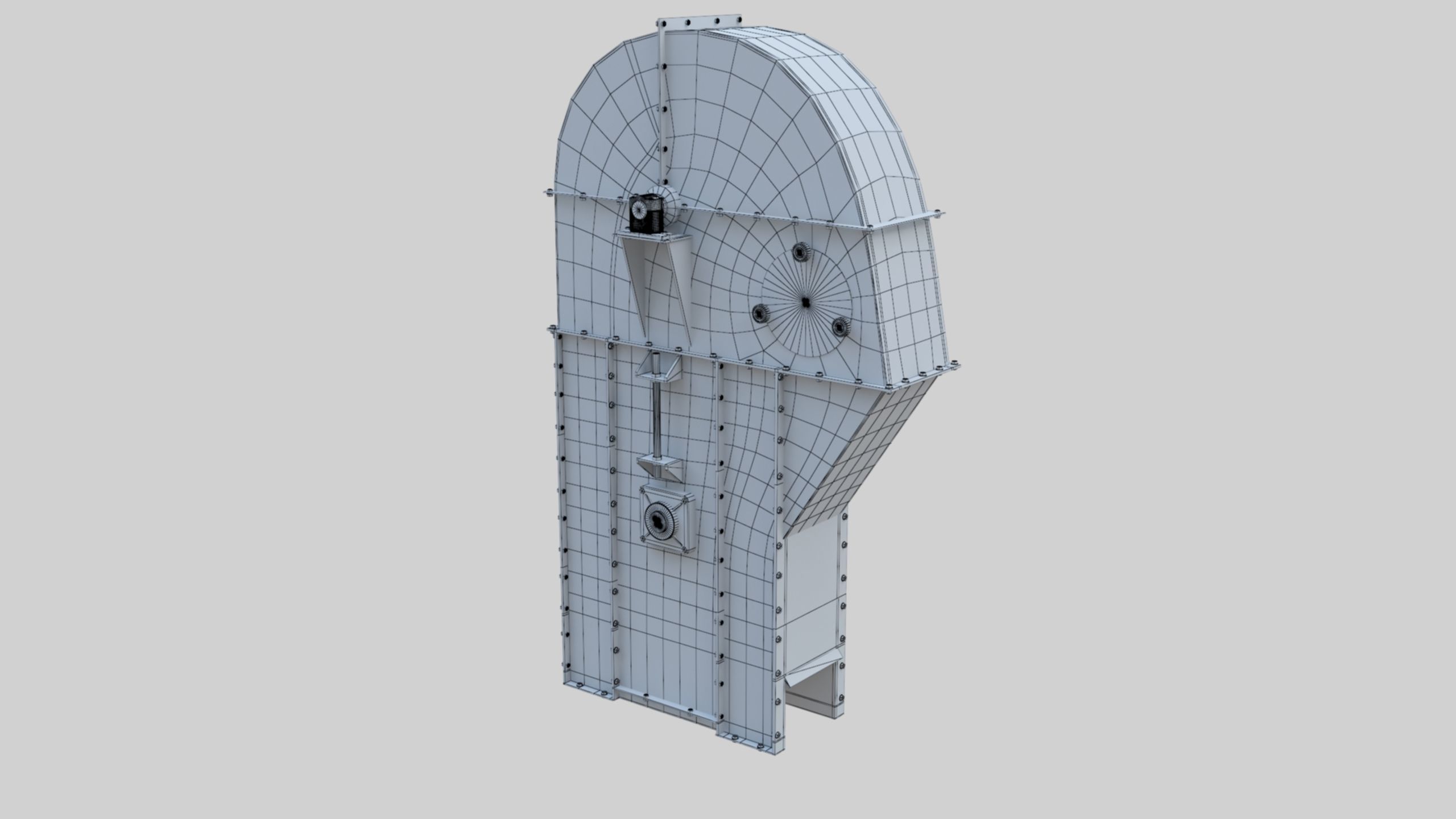Bucket Elevator - Wheat Grain Flour Milling Machine Low-poly 3D model_15