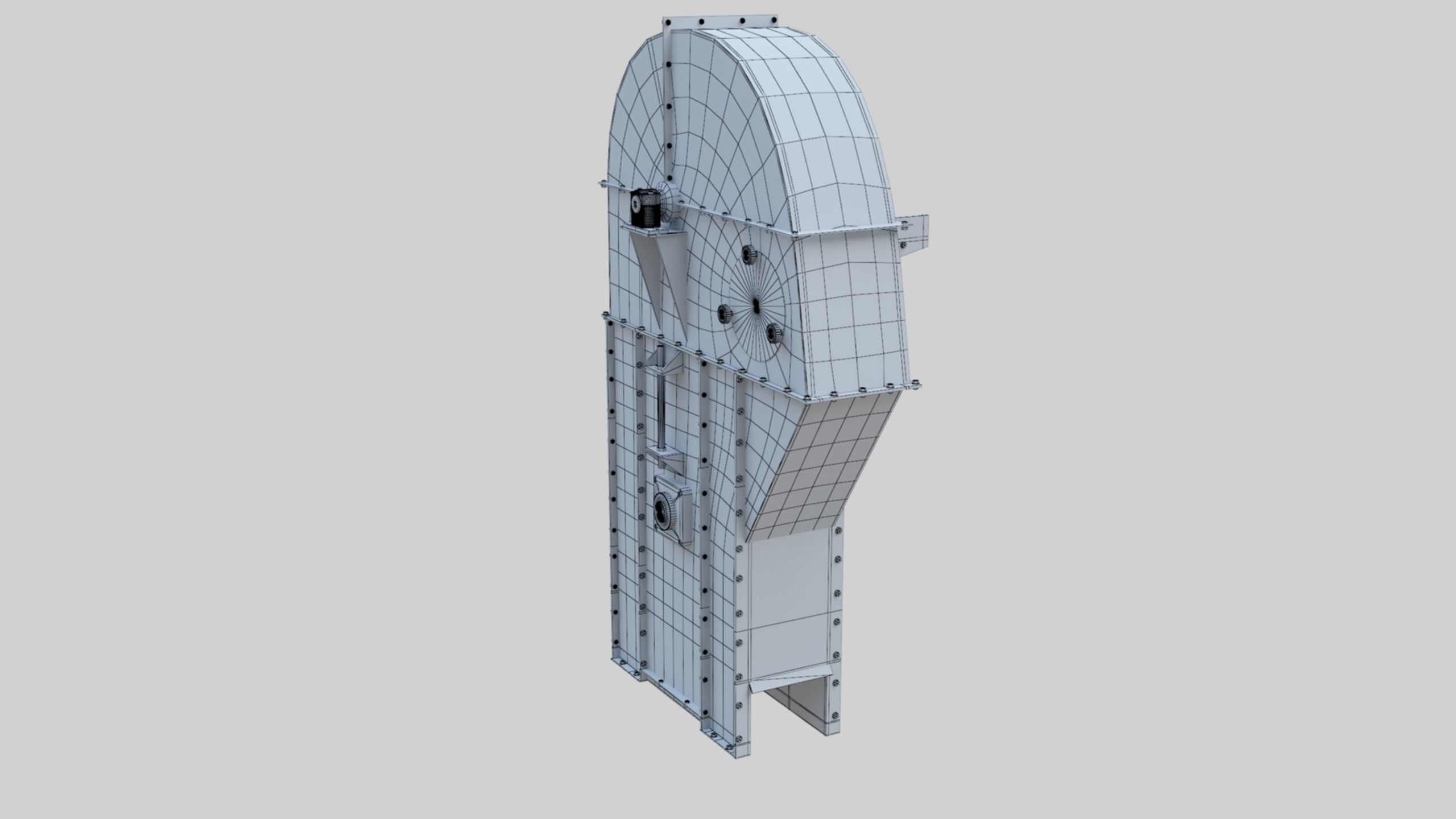 Bucket Elevator - Wheat Grain Flour Milling Machine Low-poly 3D model_48
