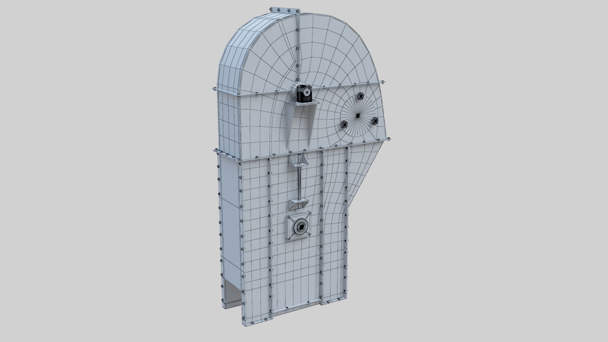 Bucket Elevator - Wheat Grain Flour Milling Machine Low-poly 3D model_13