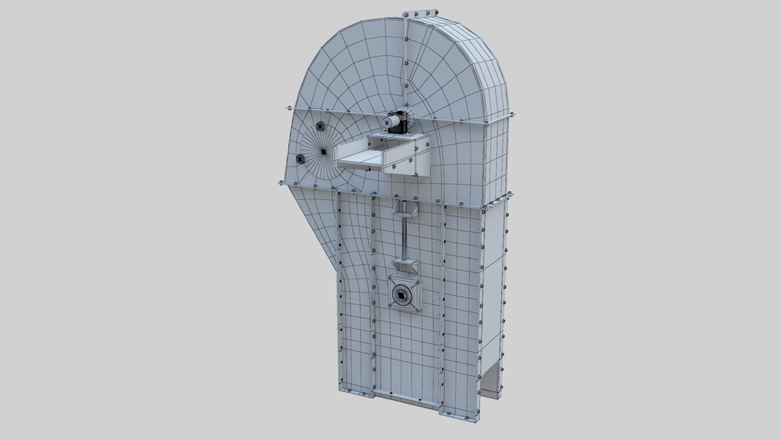 Bucket Elevator - Wheat Grain Flour Milling Machine Low-poly 3D model_10