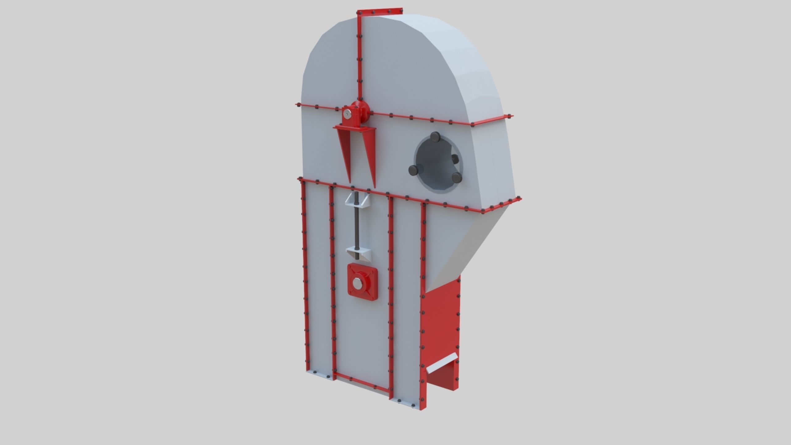 Bucket Elevator - Wheat Grain Flour Milling Machine Low-poly 3D model_5