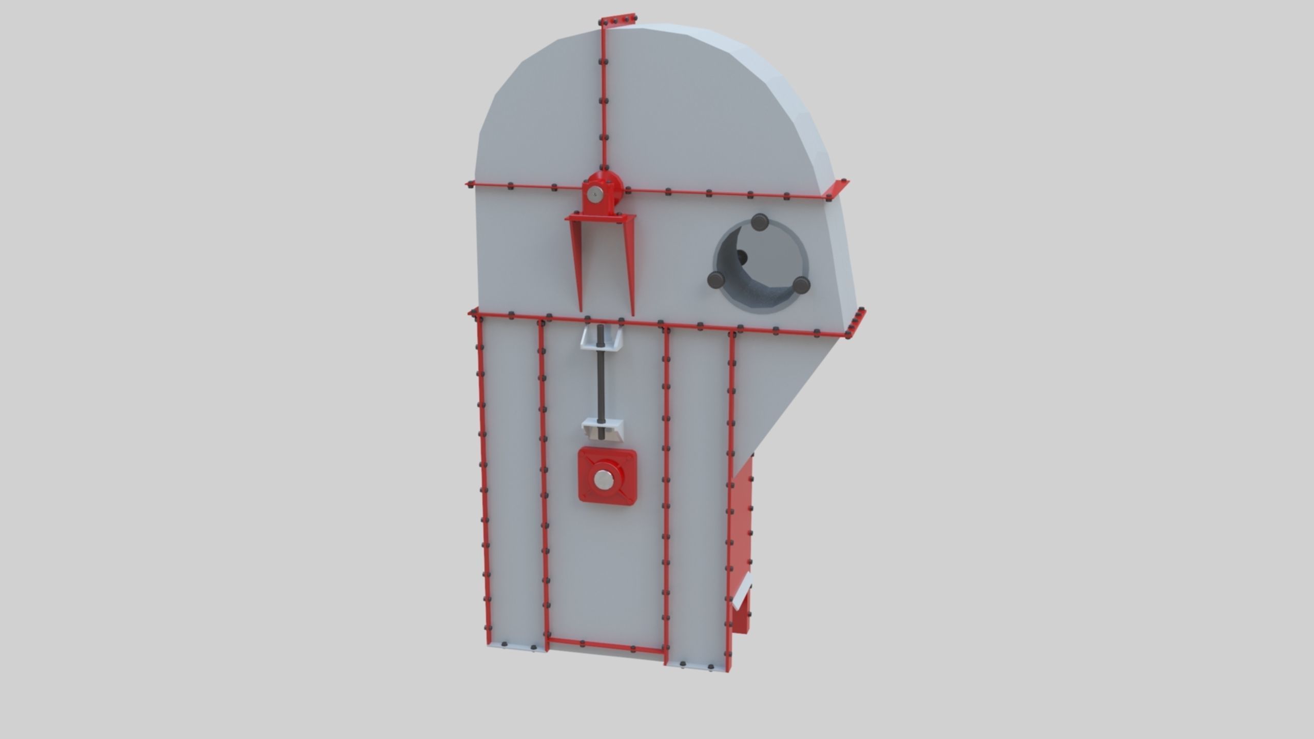 Bucket Elevator - Wheat Grain Flour Milling Machine Low-poly 3D model_32