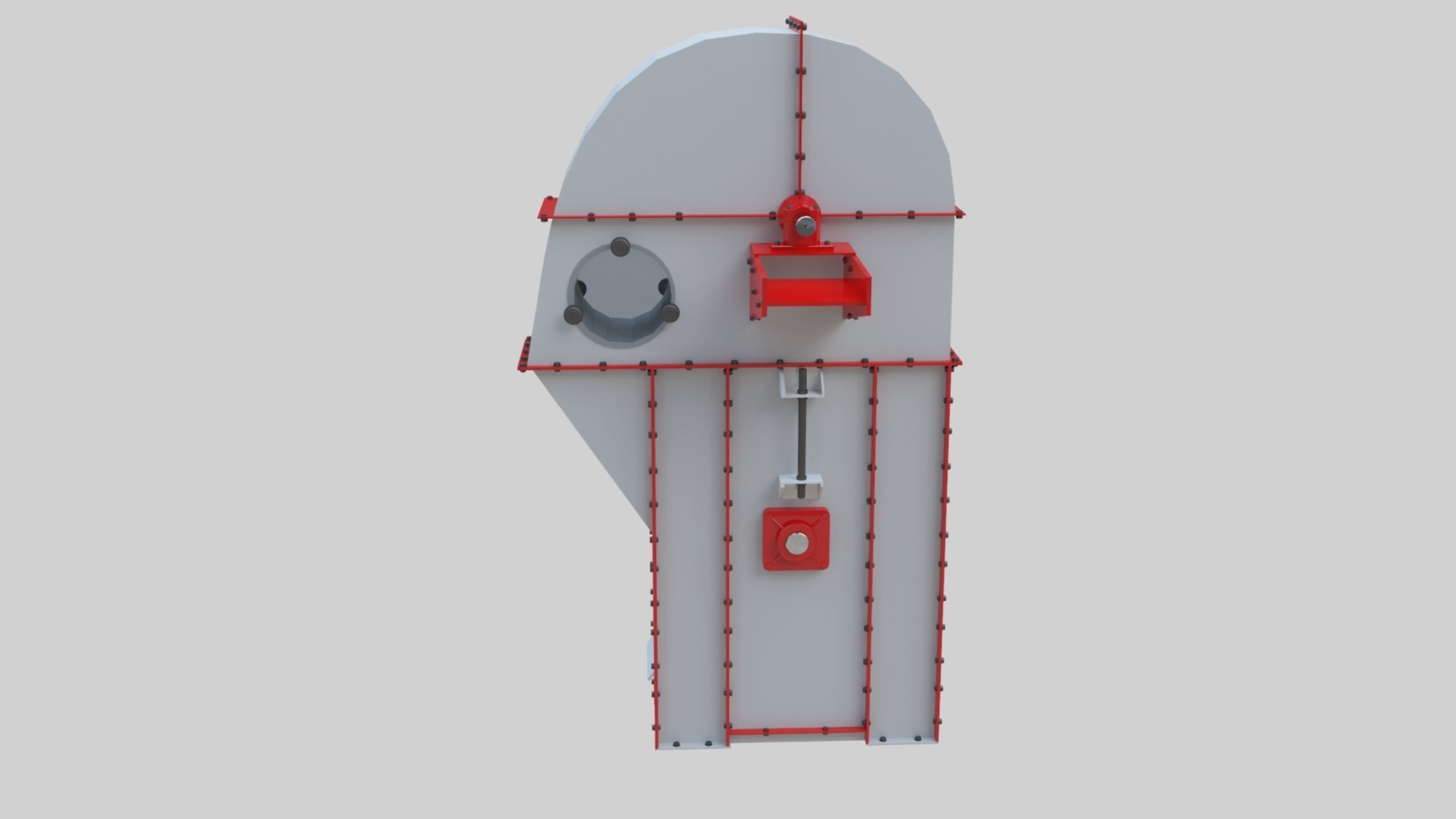 Bucket Elevator - Wheat Grain Flour Milling Machine Low-poly 3D model_8
