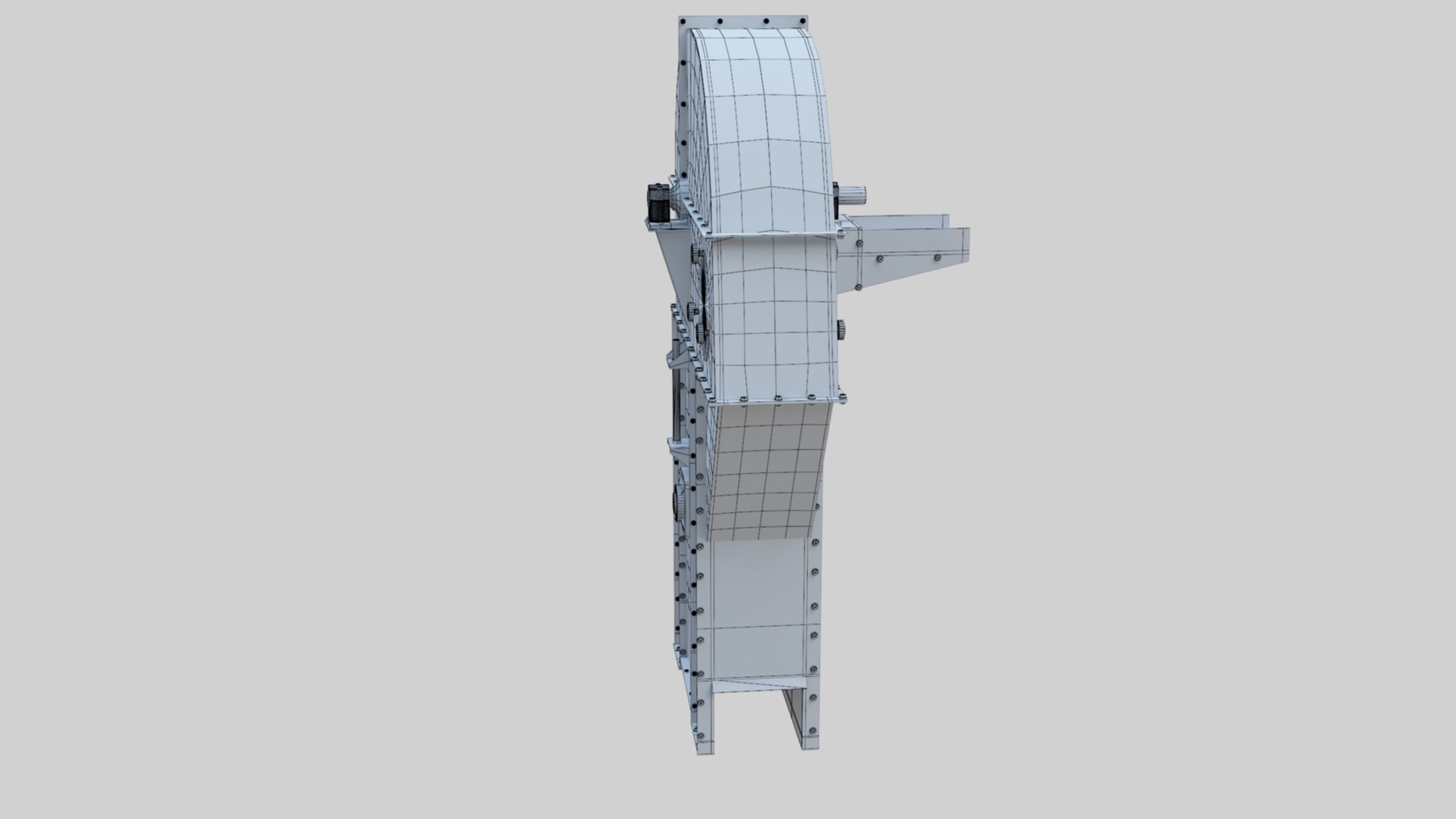 Bucket Elevator - Wheat Grain Flour Milling Machine Low-poly 3D model_12