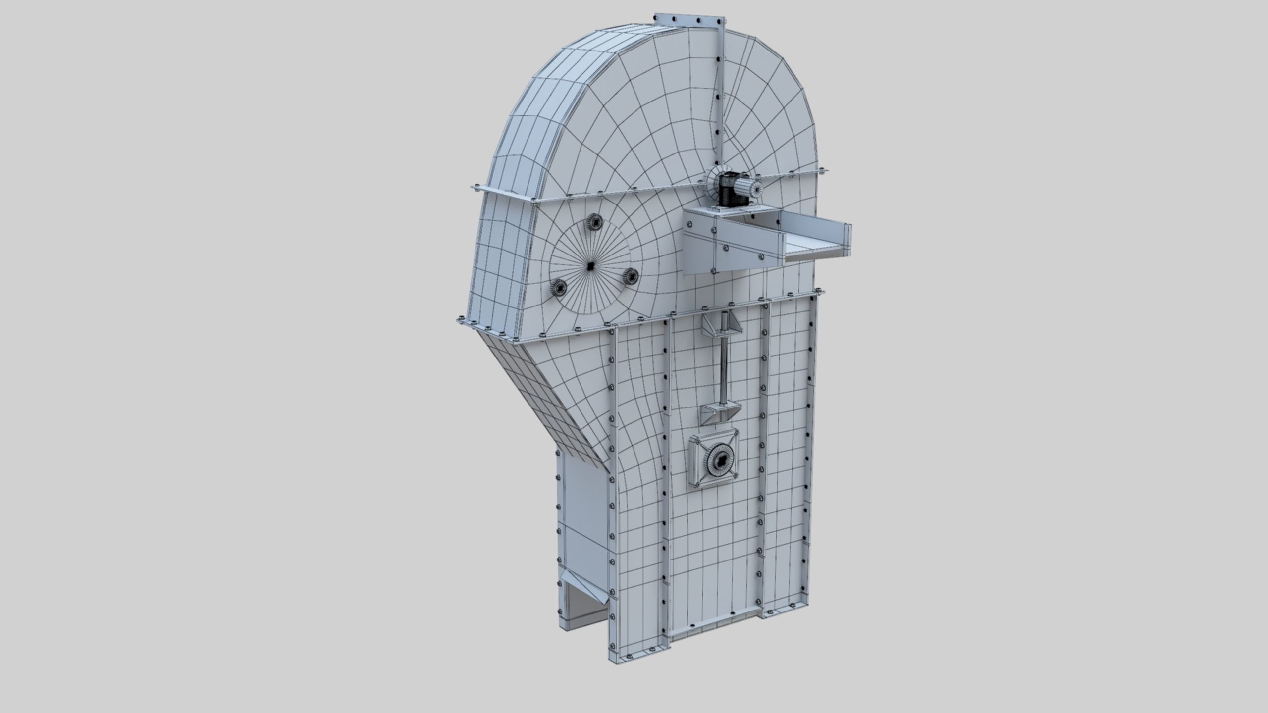 Bucket Elevator - Wheat Grain Flour Milling Machine Low-poly 3D model_18