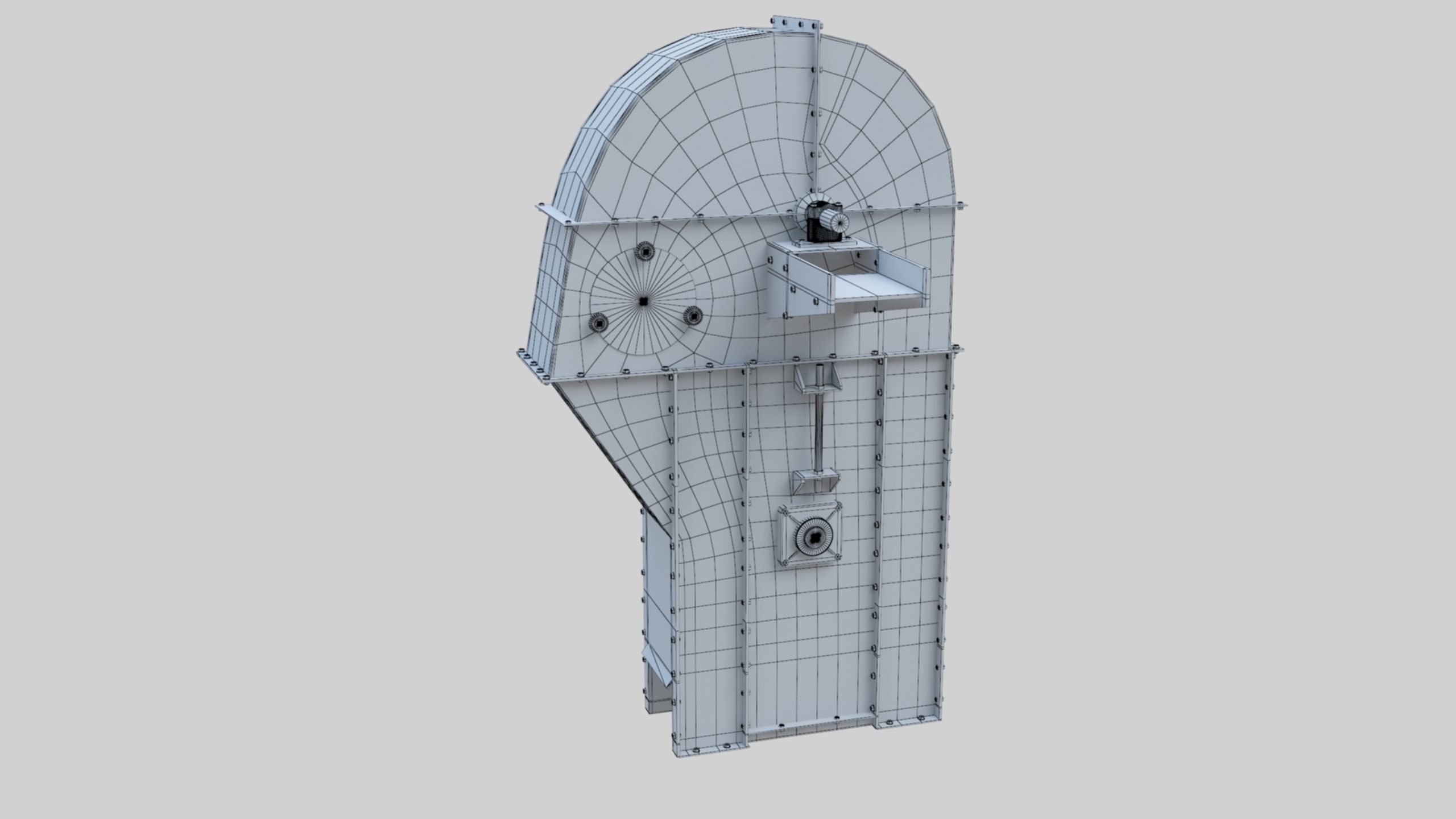 Bucket Elevator - Wheat Grain Flour Milling Machine Low-poly 3D model_50