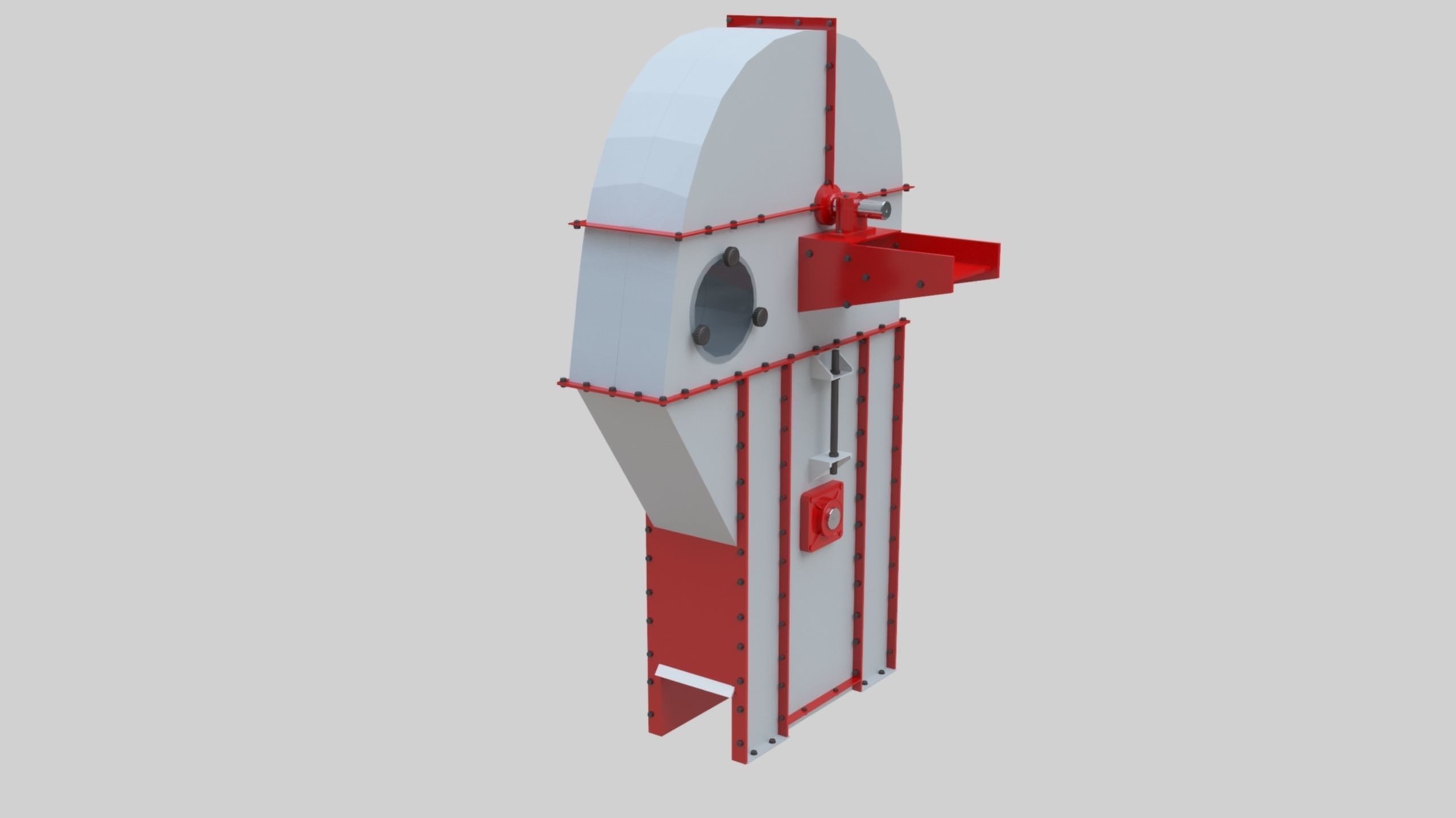 Bucket Elevator - Wheat Grain Flour Milling Machine Low-poly 3D model_37