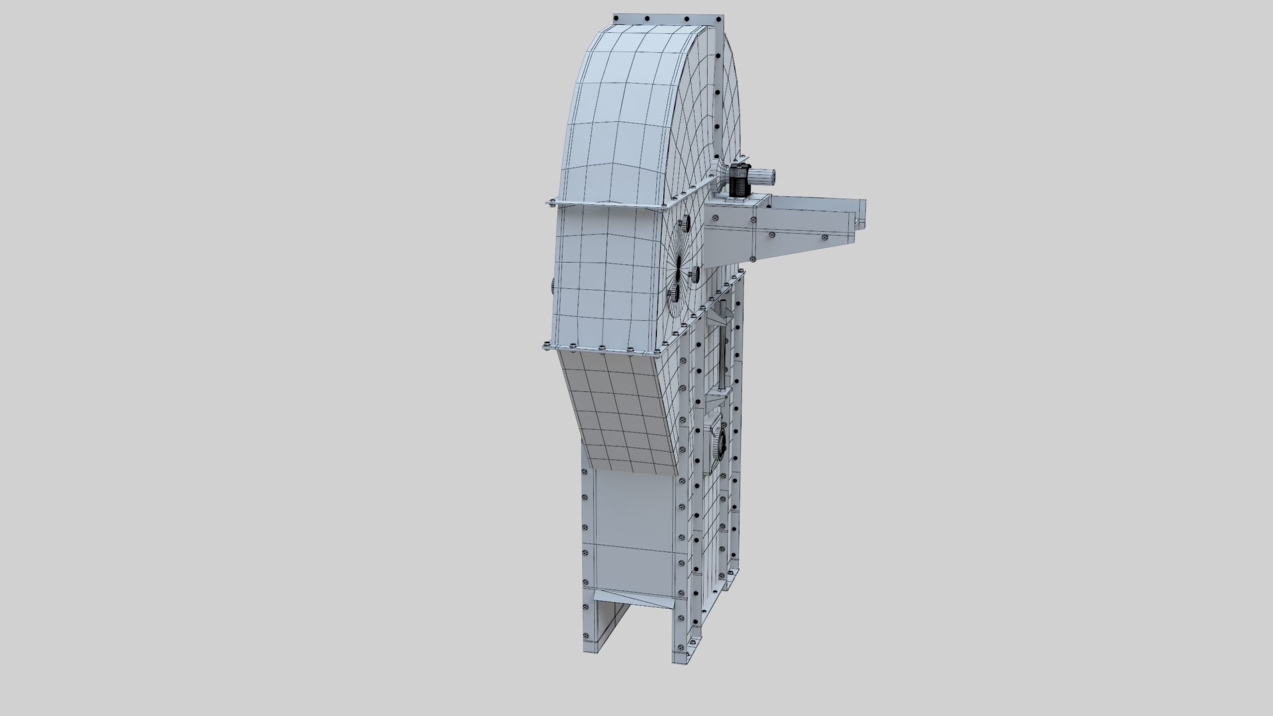 Bucket Elevator - Wheat Grain Flour Milling Machine Low-poly 3D model_47