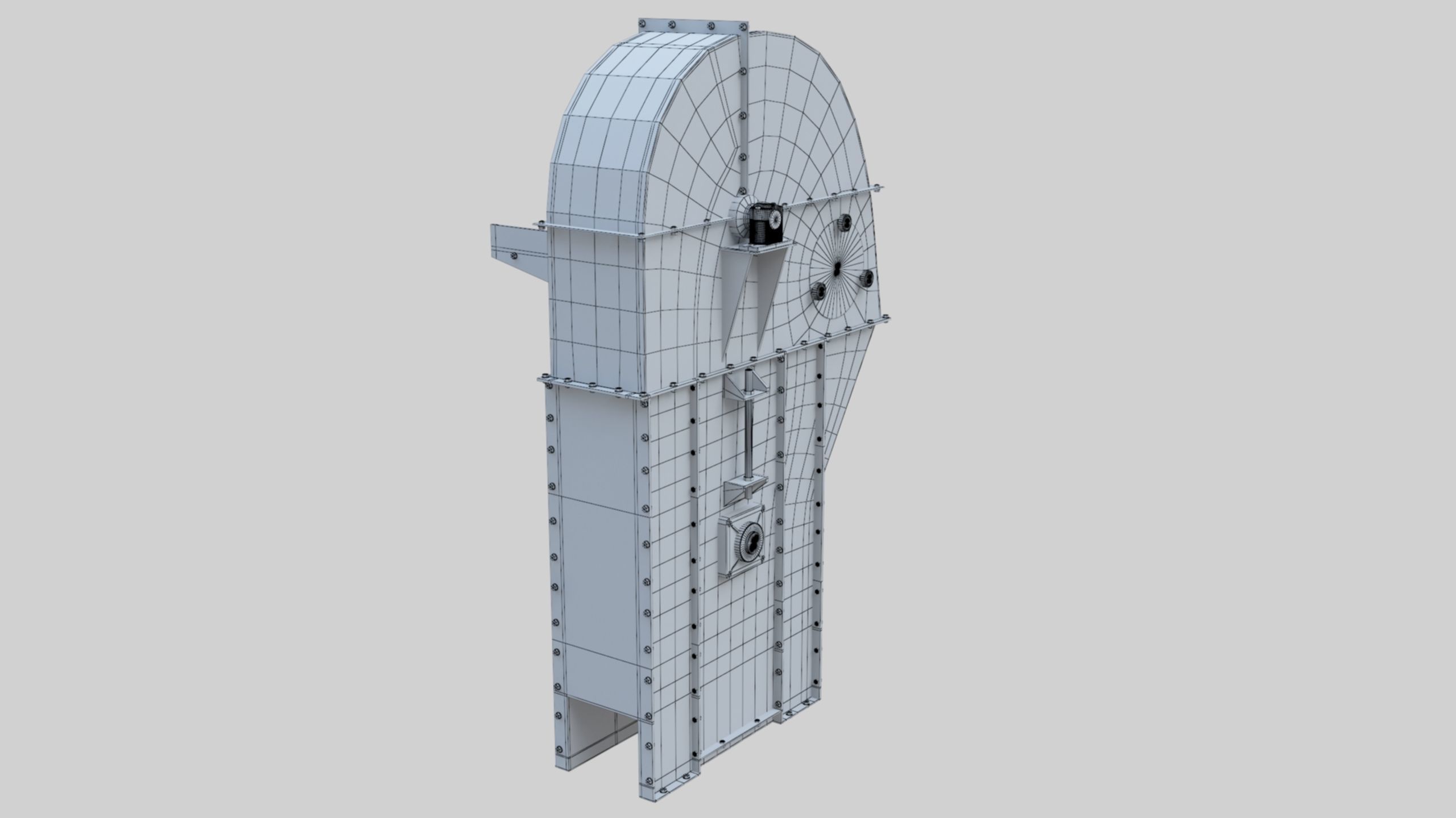 Bucket Elevator - Wheat Grain Flour Milling Machine Low-poly 3D model_44