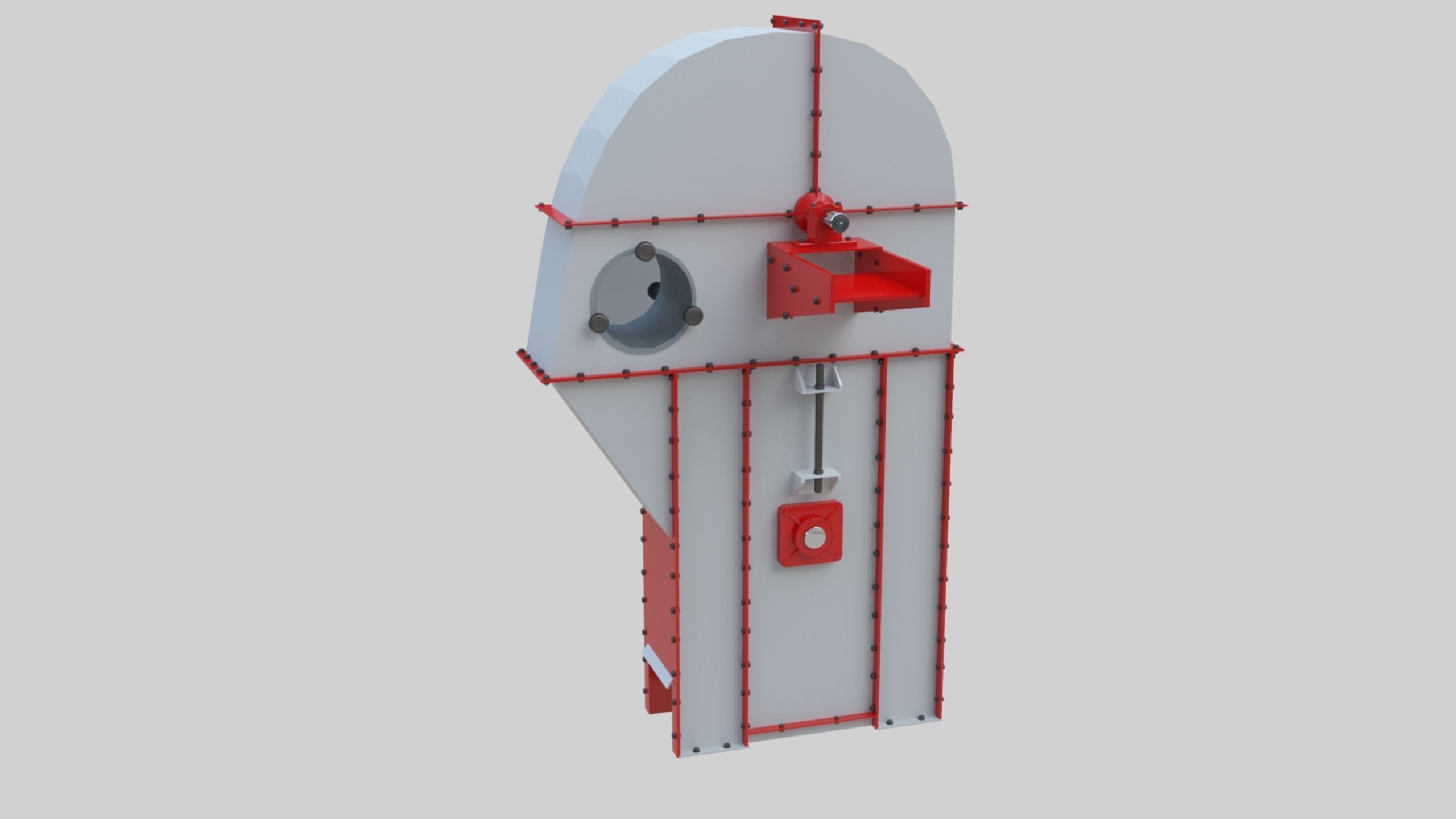 Bucket Elevator - Wheat Grain Flour Milling Machine Low-poly 3D model_35
