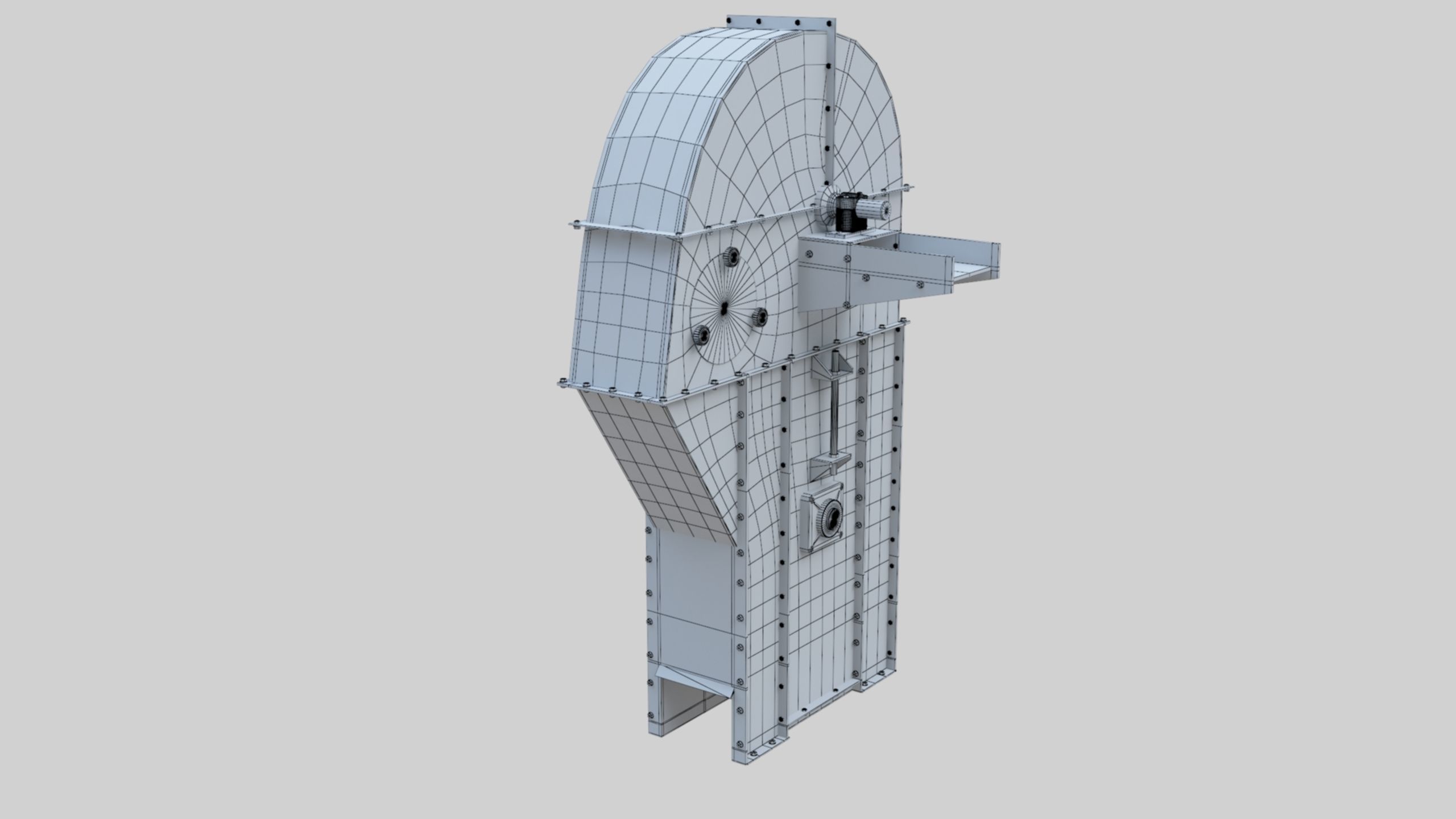 Bucket Elevator - Wheat Grain Flour Milling Machine Low-poly 3D model_46