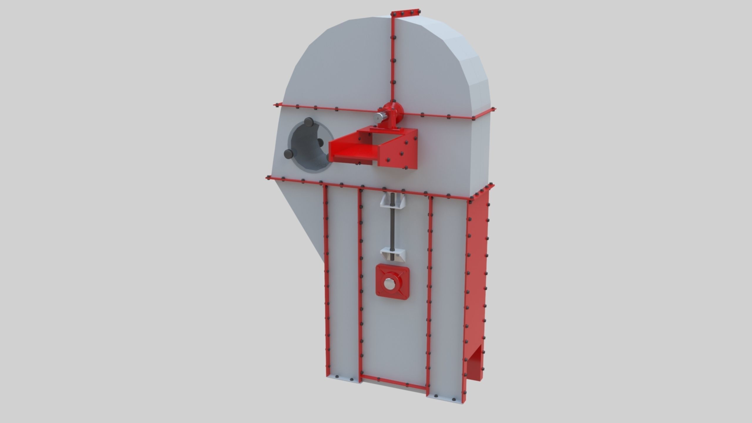 Bucket Elevator - Wheat Grain Flour Milling Machine Low-poly 3D model_33