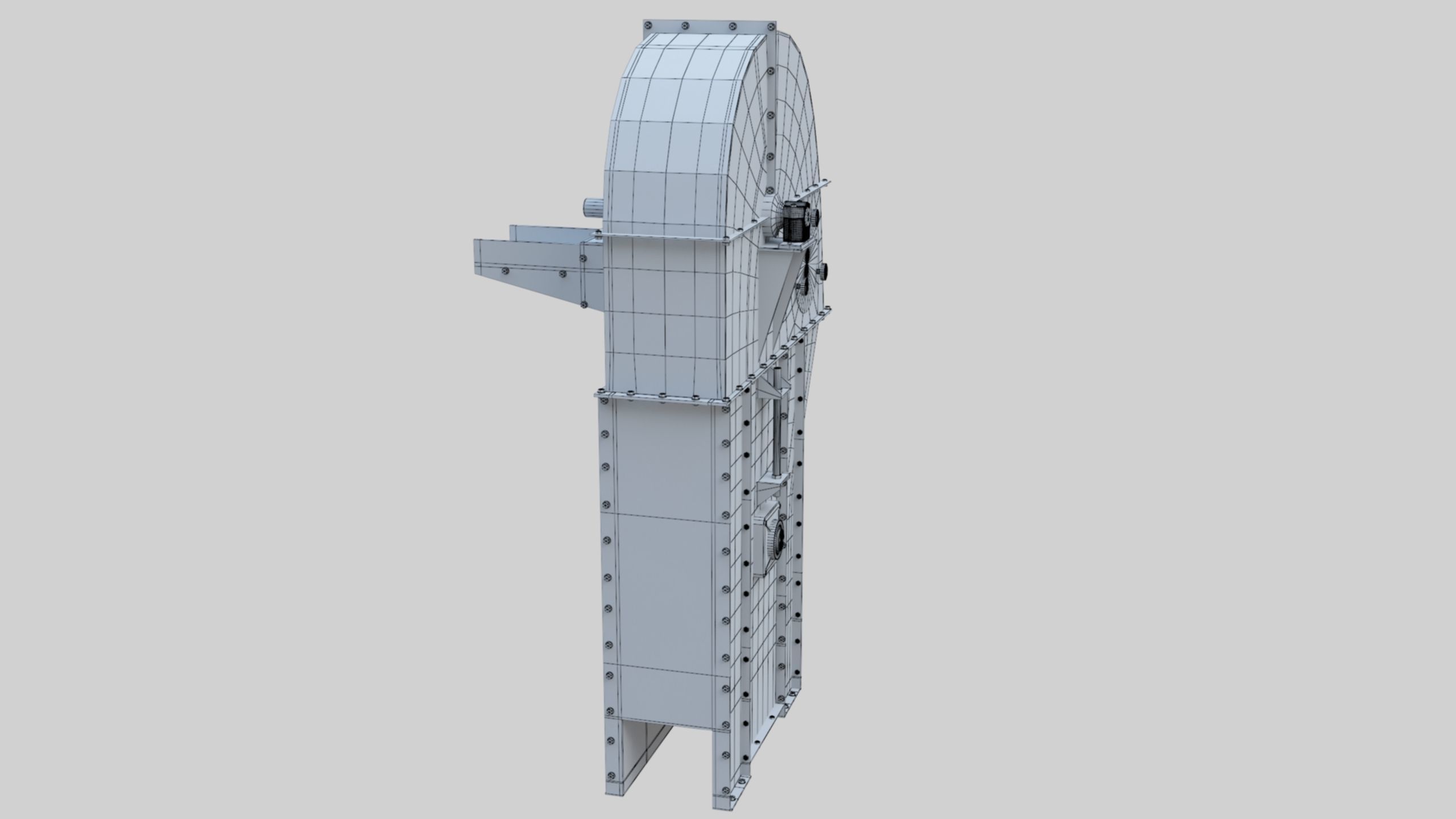 Bucket Elevator - Wheat Grain Flour Milling Machine Low-poly 3D model_11