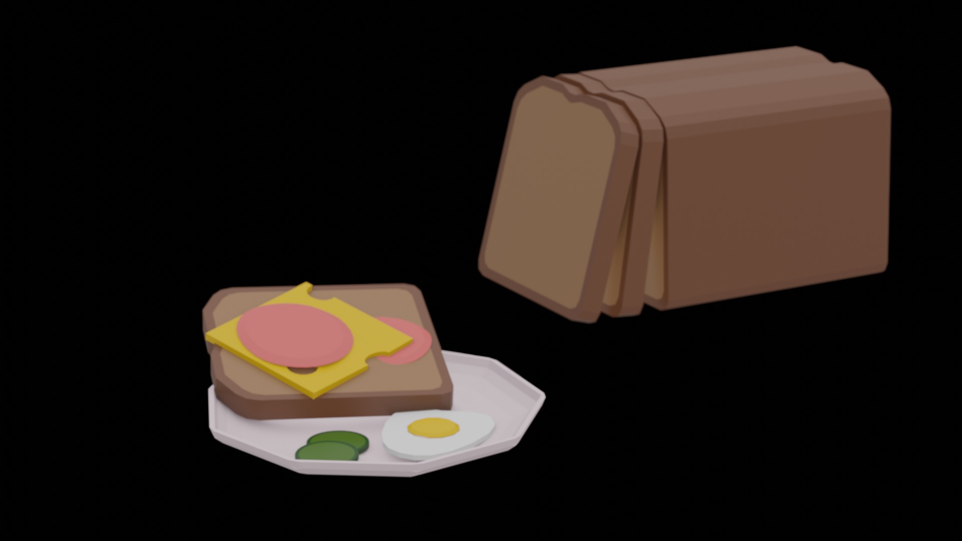 kitchen pack assets low poly 15 elements props Low-poly 3D model_2