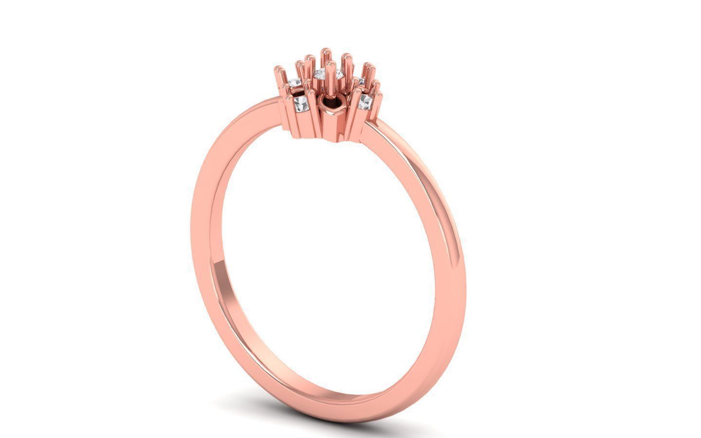 Women Engagement Band Ring 3dm STL OBJ FBX Renders Details 3D print model_1