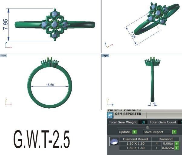 Women Engagement Band Ring 3dm STL OBJ FBX Renders Details 3D print model_3