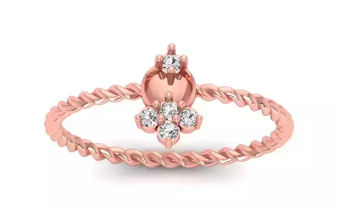 Solitaire Women Engagement Ring 3dm STL OBJ FBX Renders Details