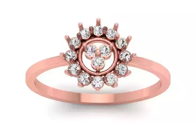 Women Engagement Flower Ring 3dm STL OBJ FBX Renders Details