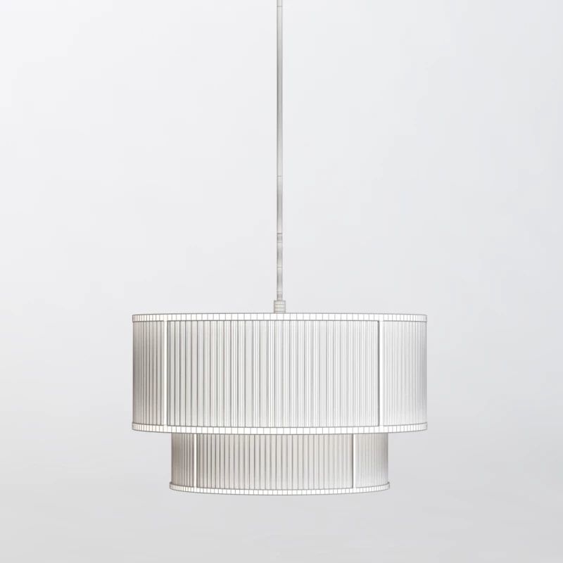 MODERN DOUBLE TIERED GEM PENDANT 3D model_5