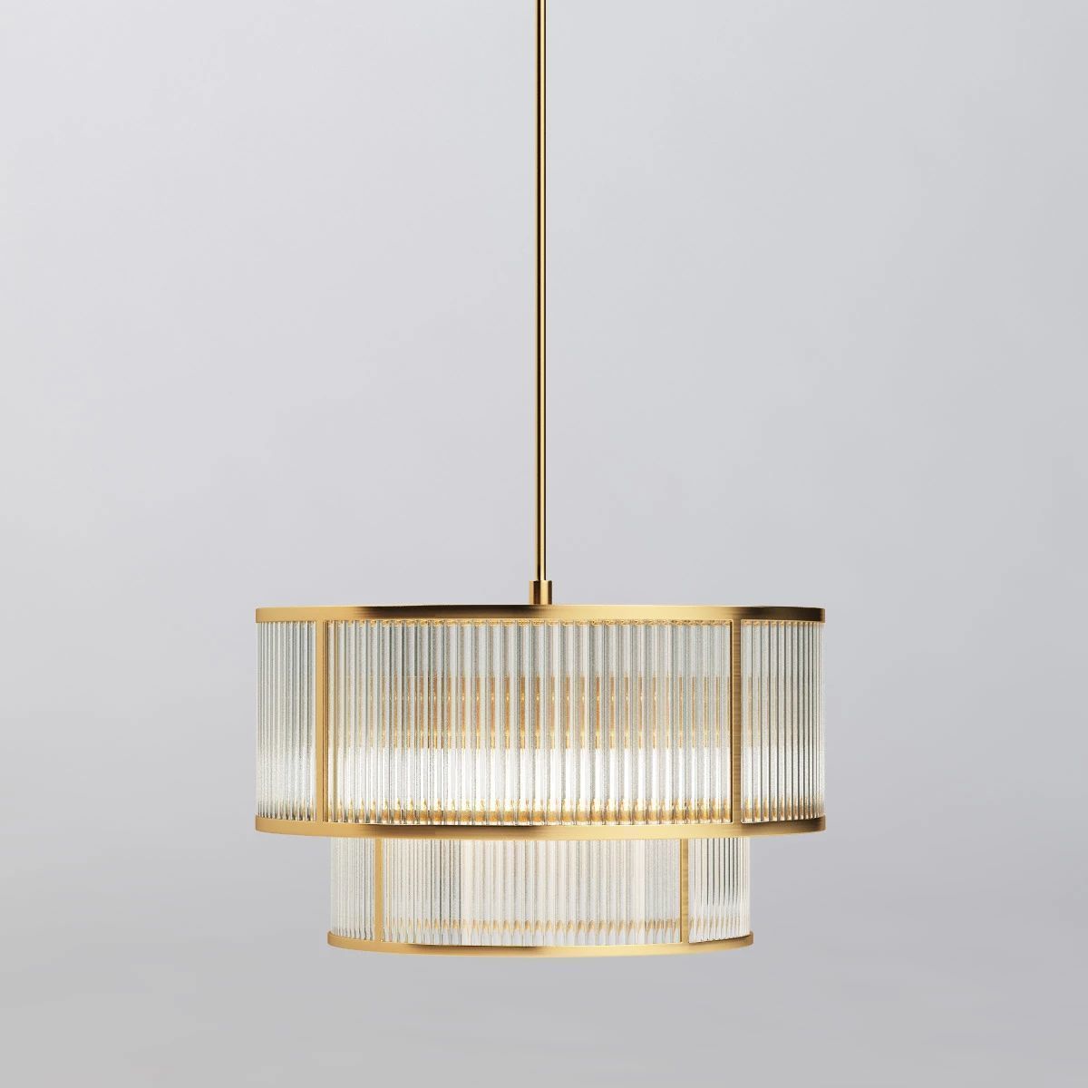 MODERN DOUBLE TIERED GEM PENDANT 3D model_1