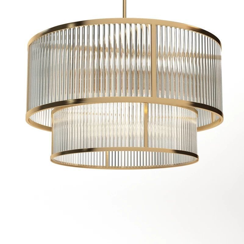 MODERN DOUBLE TIERED GEM PENDANT 3D model_2