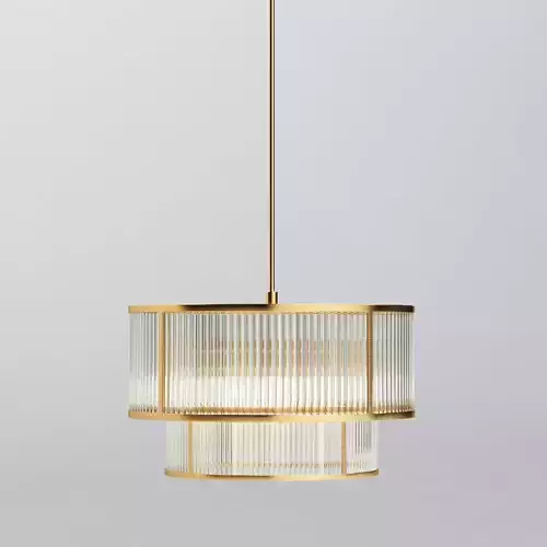 MODERN DOUBLE TIERED GEM PENDANT 3D model