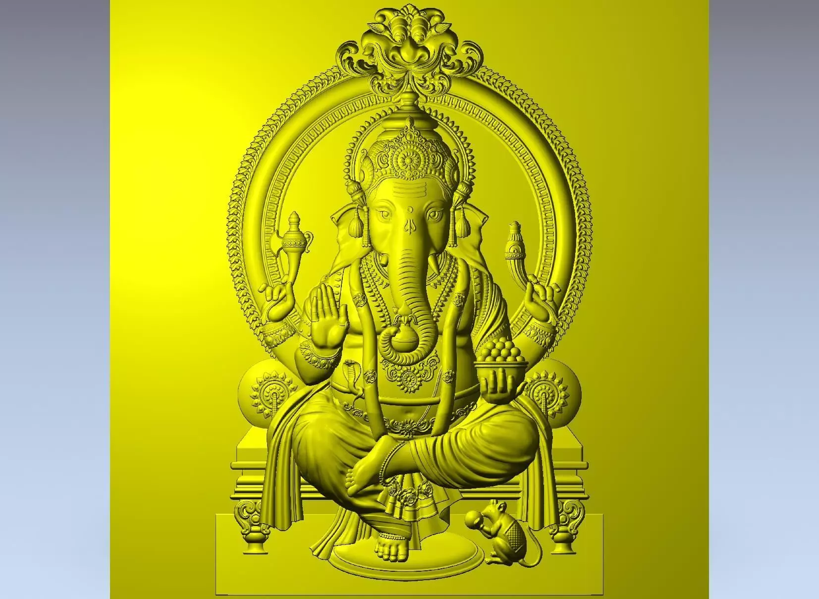 God Ganesh 3D  Artcam design Low-poly 3D model_1