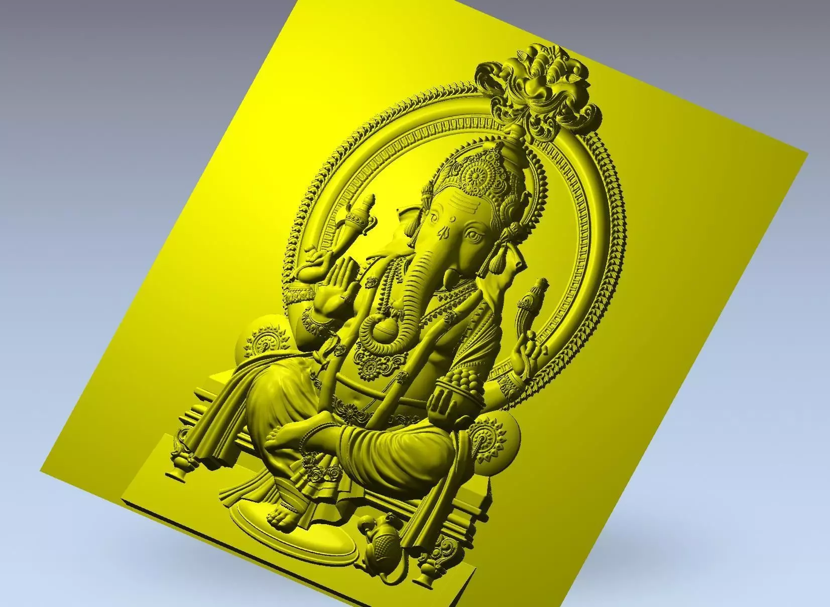 God Ganesh 3D  Artcam design Low-poly 3D model_0