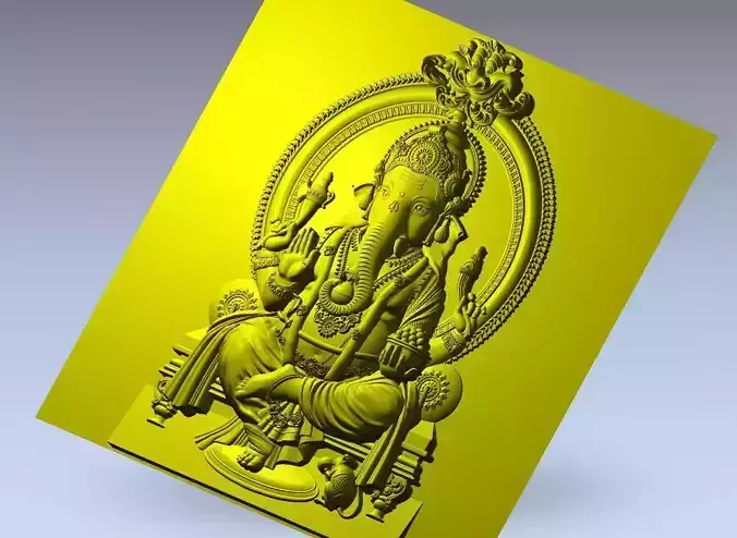 God Ganesh 3D  Artcam design Low-poly 3D model