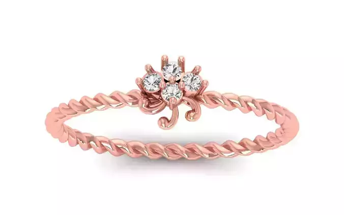 Solitaire Women Engagement Ring 3dm STL OBJ FBX Renders Details