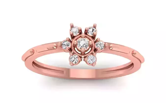 Solitaire Women Engagement Flower Ring 