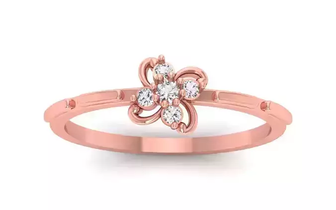 Women Engagement Flower Ring 3dm STL OBJ FBX Renders Details