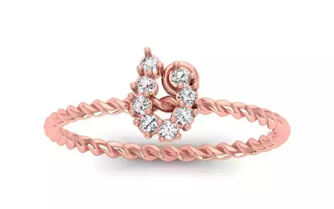 Solitaire Women Engagement Ring 3dm STL OBJ FBX Renders Details