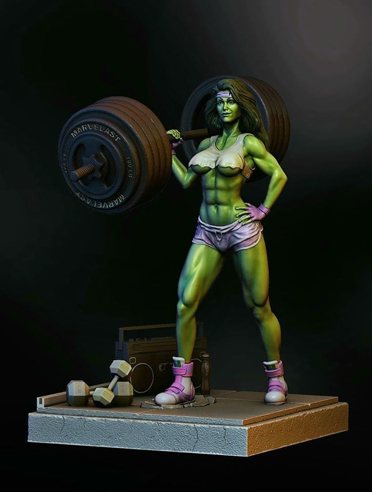 She Hulk Statues 3D Model Ready to Print 3D print model_7