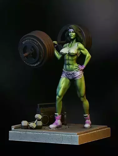 She Hulk Statues 3D Model Ready to Print 3D print model