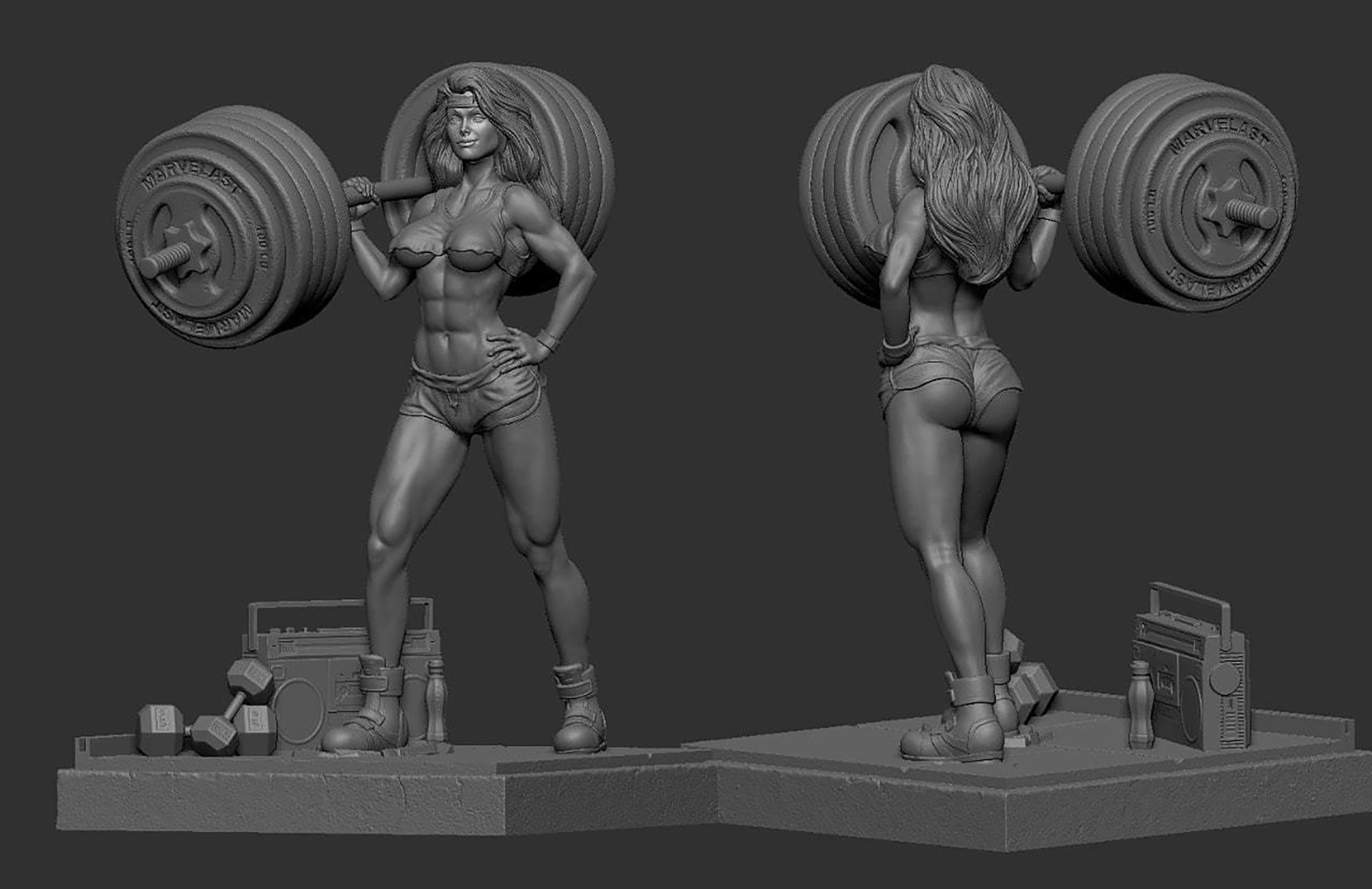 She Hulk Statues 3D Model Ready to Print 3D print model_9