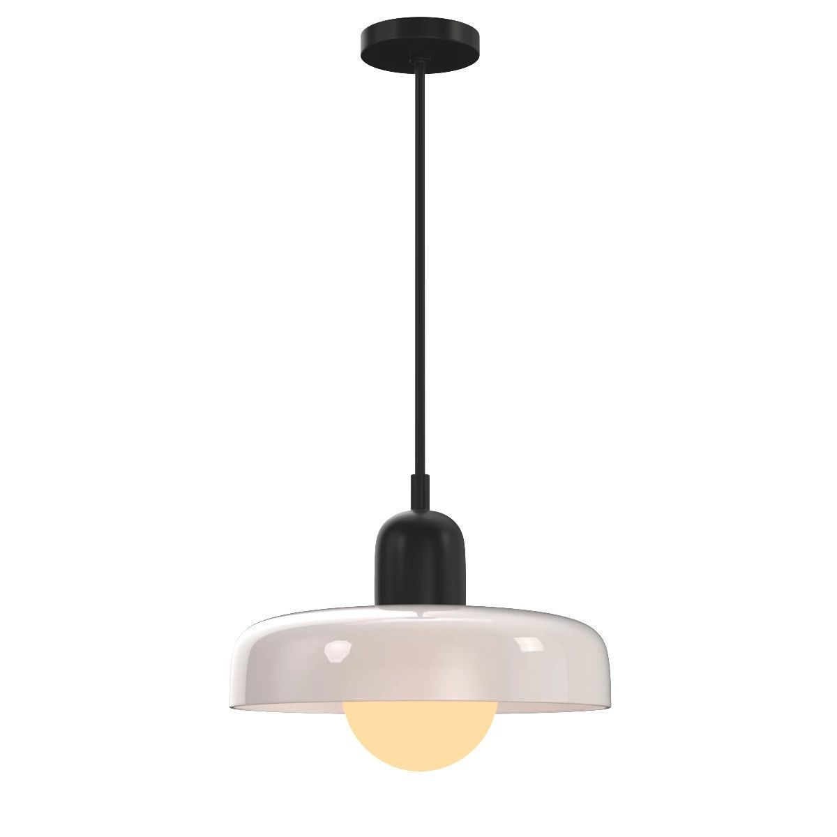 Opaline Blown Glass Disc Orb Pendant 3D model_3