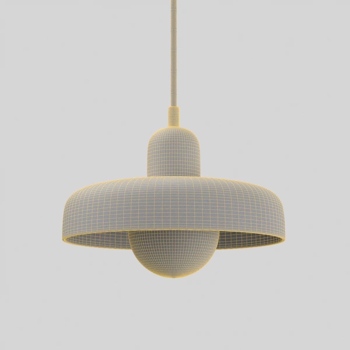 Opaline Blown Glass Disc Orb Pendant 3D model_7