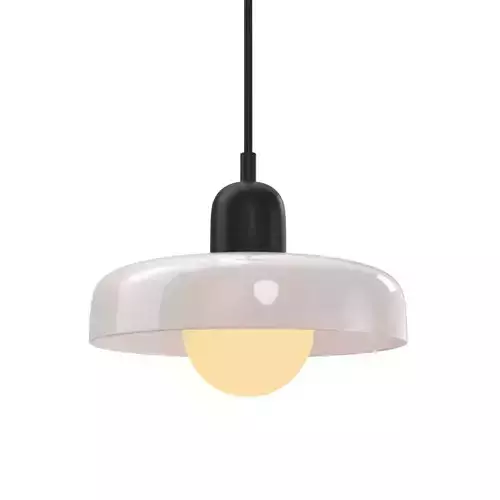 Opaline Blown Glass Disc Orb Pendant