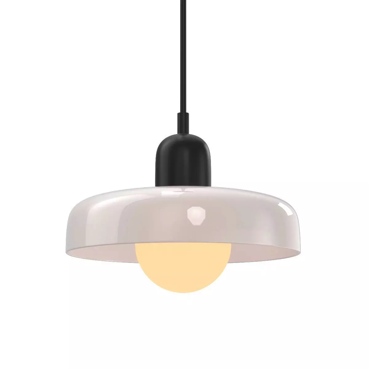 Opaline Blown Glass Disc Orb Pendant 3D model_0