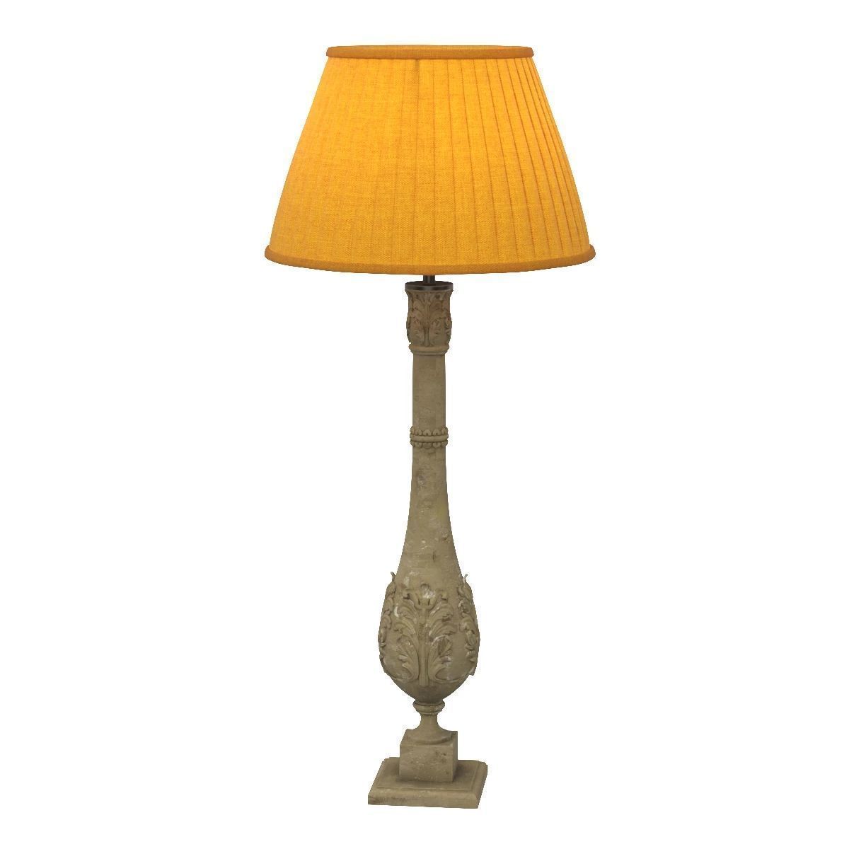 Pair of 19th Century Foliate Carved Balustrade Lamps 3D model_4