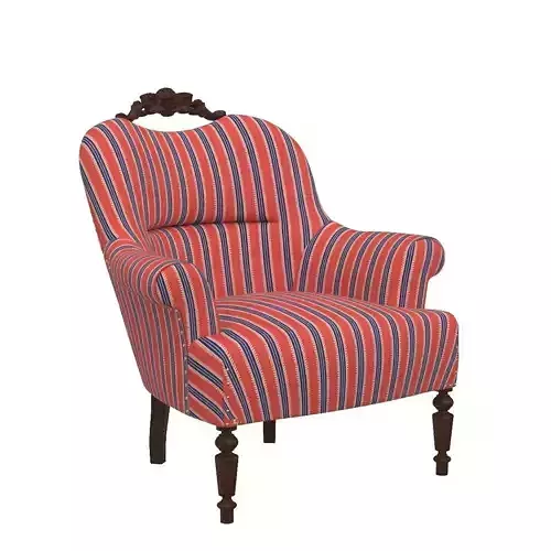 Pair of French Mid-Century Armchairs with Wood Legs