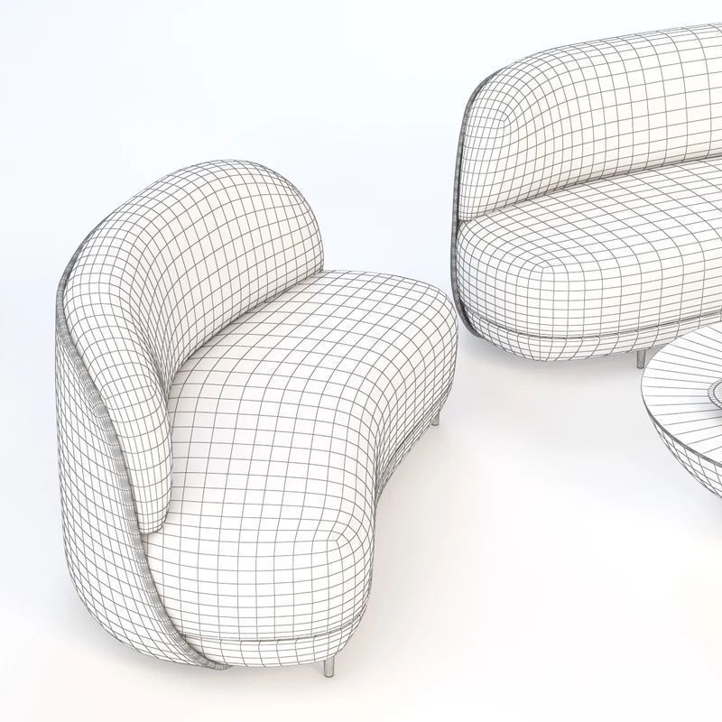 Ramy Fischler Place De Colombie Sofa Set 3D model_6