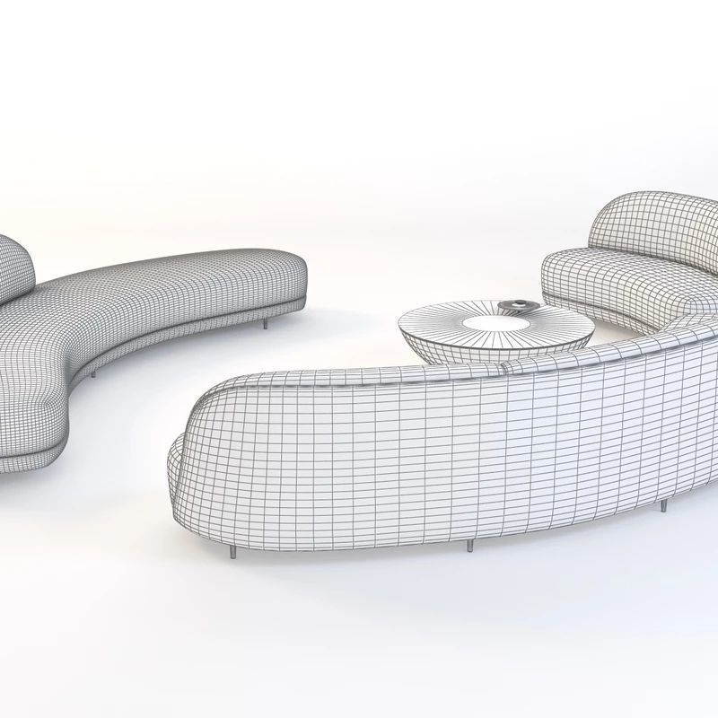 Ramy Fischler Place De Colombie Sofa Set 3D model_7