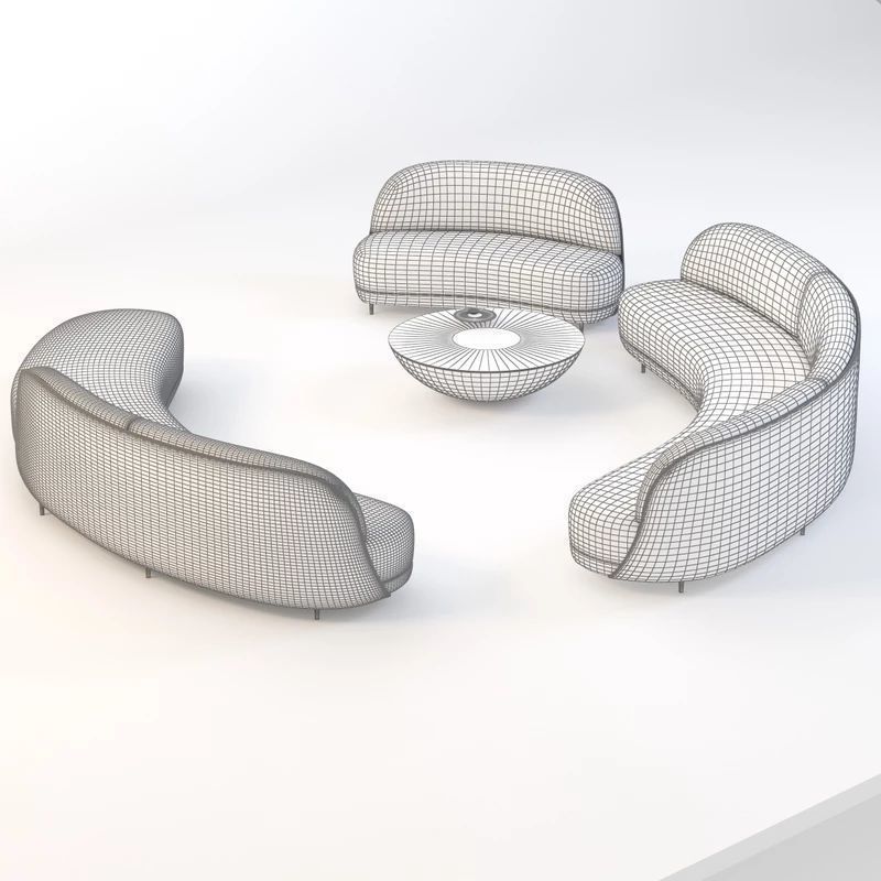 Ramy Fischler Place De Colombie Sofa Set 3D model_5